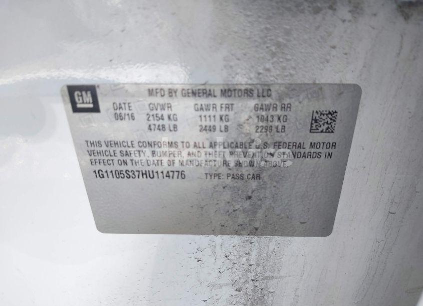 Photo 9 of 2017 Chevrolet Impala 1LT (VIN 1G1105S37HU114776)