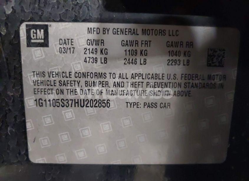 Photo 9 of 2017 Chevrolet Impala 1LT (VIN 1G1105S37HU202856)