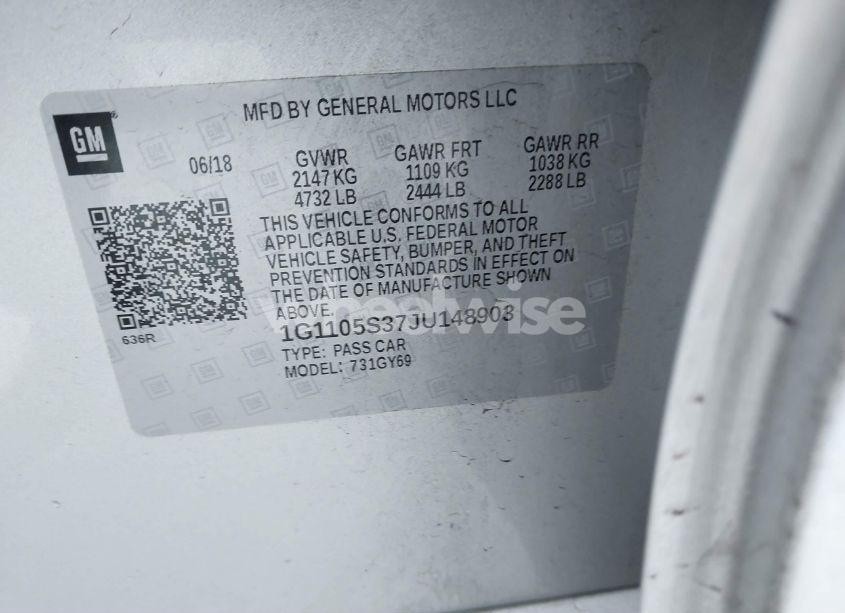 Photo 9 of 2018 Chevrolet Impala 1LT (VIN 1G1105S37JU148903)