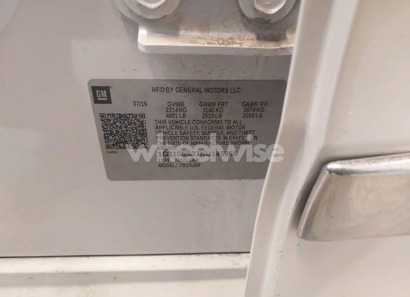 Photo 9 of 2019 Chevrolet Impala PREMIER (VIN 1G1105S37KU145968)