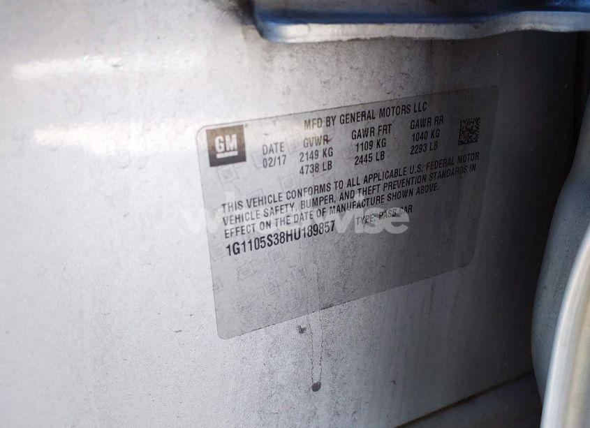 Photo 9 of 2017 Chevrolet Impala 1LT (VIN 1G1105S38HU189857)