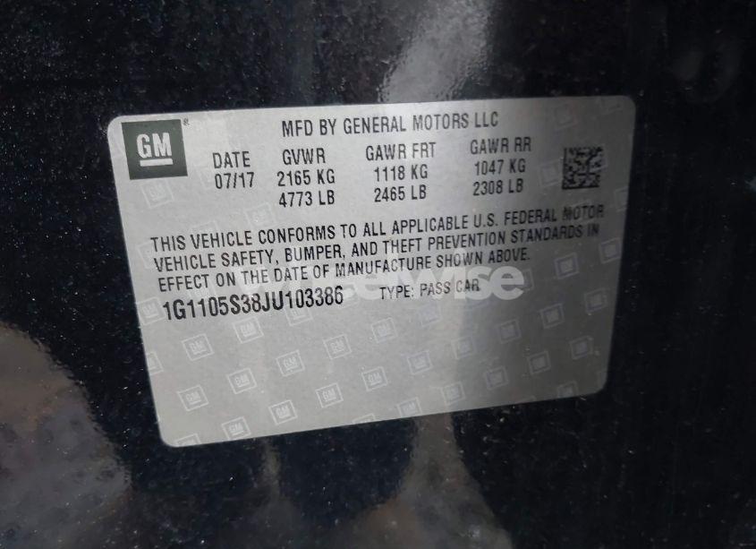 Photo 9 of 2018 Chevrolet Impala 1LT (VIN 1G1105S38JU103386)