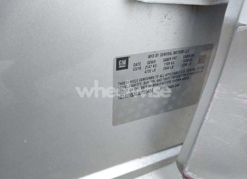 Photo 8 of 2018 Chevrolet Impala 1LT (VIN 1G1105S39JU135456)