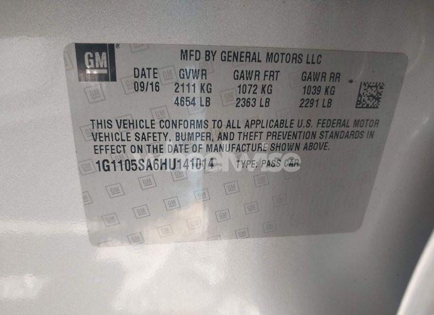 Photo 9 of 2017 Chevrolet Impala 1LT (VIN 1G1105SA6HU141014)