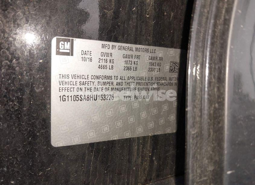 Photo 9 of 2017 Chevrolet Impala 1LT (VIN 1G1105SA8HU153276)