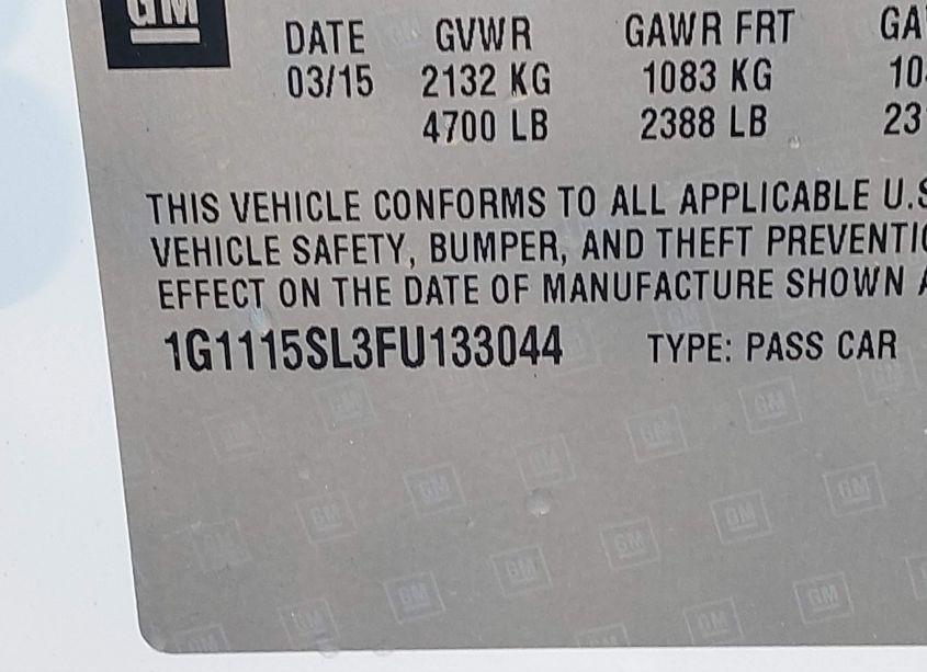 Photo 9 of 2015 Chevrolet Impala 1LT (VIN 1G1115SL3FU133044)