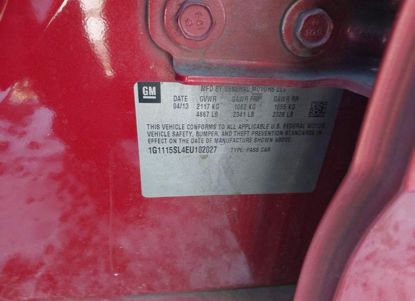 Photo 9 of 2014 Chevrolet Impala 1LT (VIN 1G1115SL4EU102027)