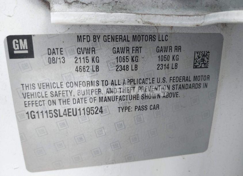 Photo 9 of 2014 Chevrolet Impala 1LT (VIN 1G1115SL4EU119524)