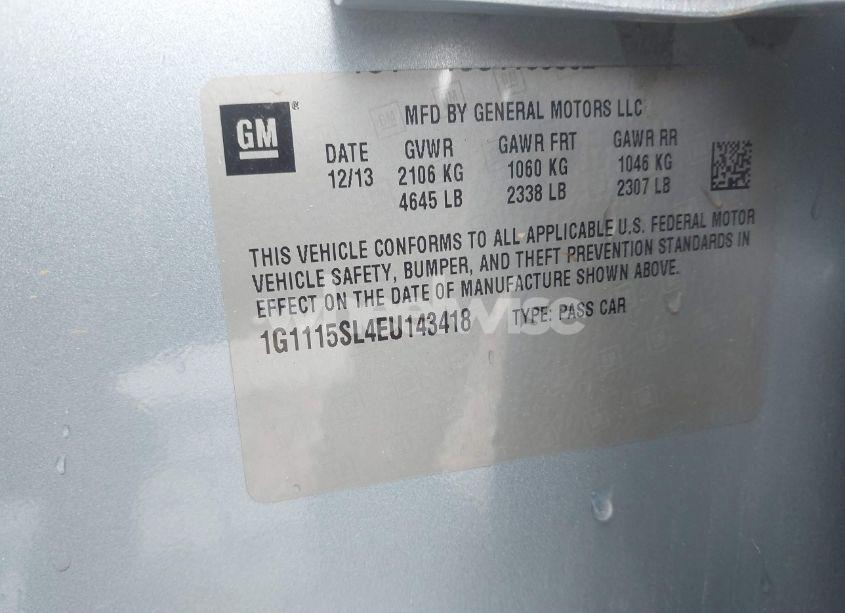 Photo 9 of 2014 Chevrolet Impala 1LT (VIN 1G1115SL4EU143418)