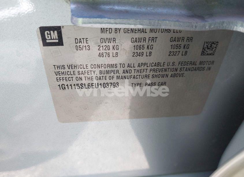 Photo 9 of 2014 Chevrolet Impala 1LT (VIN 1G1115SL6EU103793)