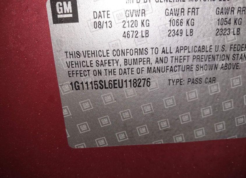 Photo 9 of 2014 Chevrolet Impala 1LT (VIN 1G1115SL6EU118276)