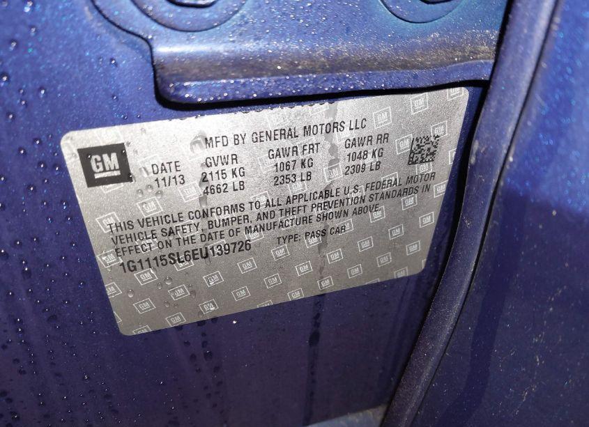 Photo 9 of 2014 Chevrolet Impala 1LT (VIN 1G1115SL6EU139726)