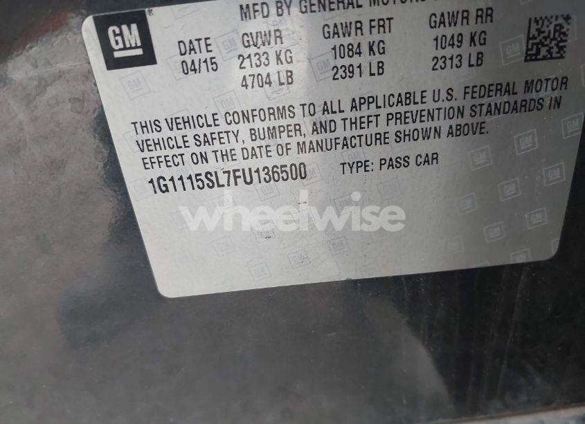 Photo 9 of 2015 Chevrolet Impala 1LT (VIN 1G1115SL7FU136500)