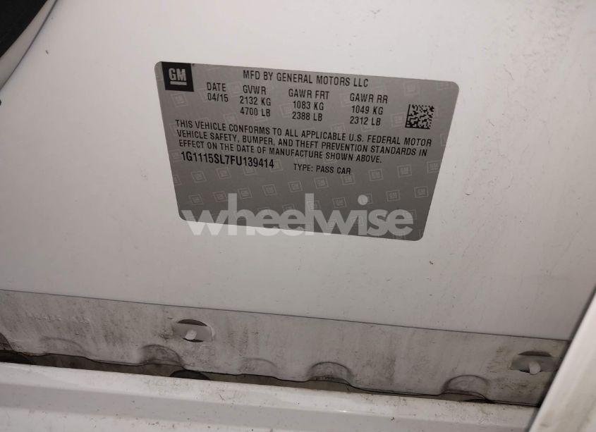 Photo 9 of 2015 Chevrolet Impala 1LT (VIN 1G1115SL7FU139414)