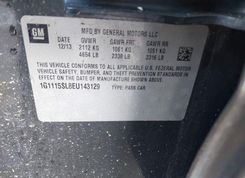 Photo 9 of 2014 Chevrolet Impala 1LT (VIN 1G1115SL8EU143129)