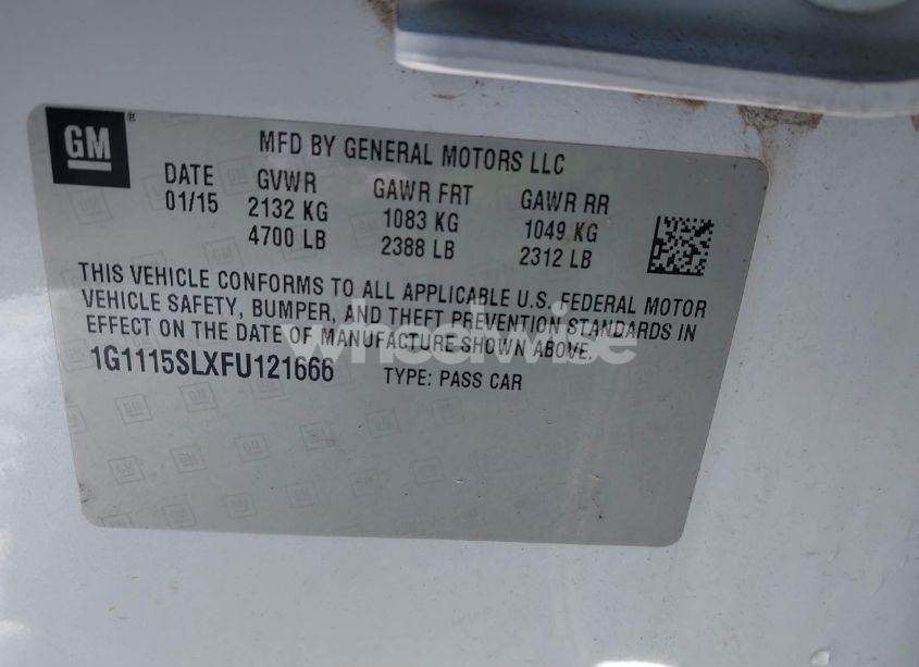 Photo 9 of 2015 Chevrolet Impala 1LT (VIN 1G1115SLXFU121666)