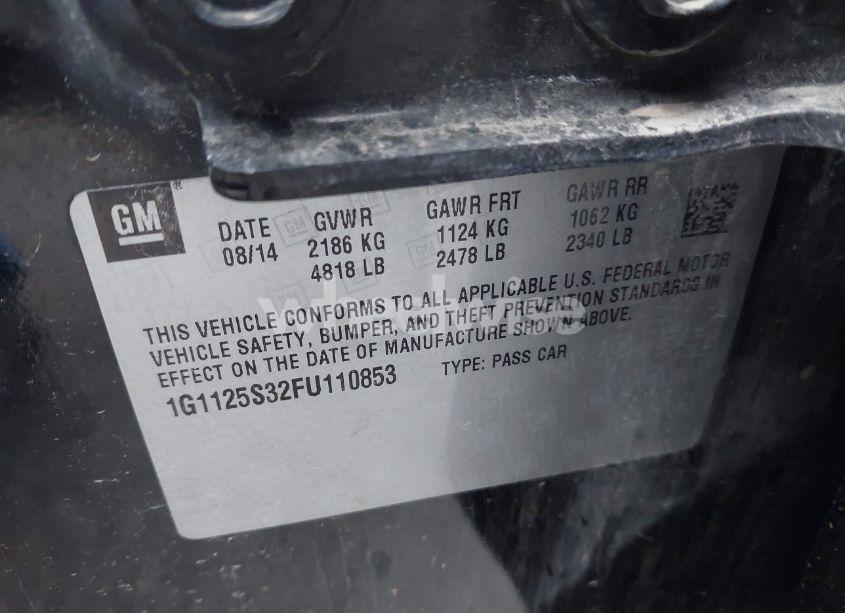 Photo 9 of 2015 Chevrolet Impala 2LT (VIN 1G1125S32FU110853)