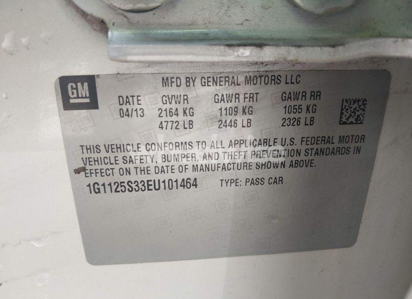 Photo 9 of 2014 Chevrolet Impala 2LT (VIN 1G1125S33EU101464)