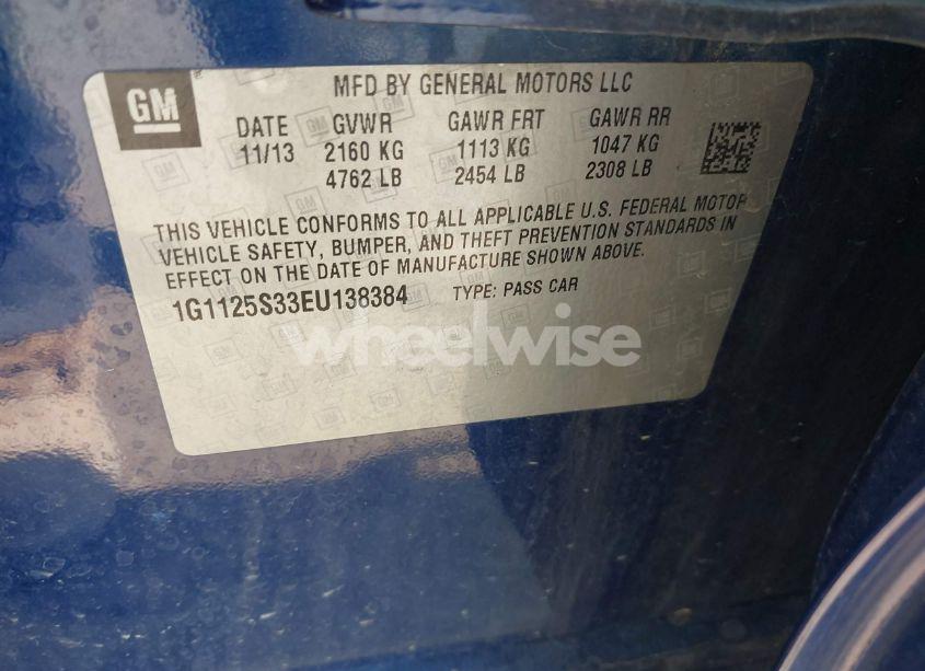 Photo 9 of 2014 Chevrolet Impala 2LT (VIN 1G1125S33EU138384)