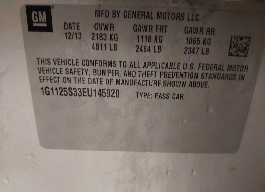 Photo 9 of 2014 Chevrolet Impala 2LT (VIN 1G1125S33EU145920)