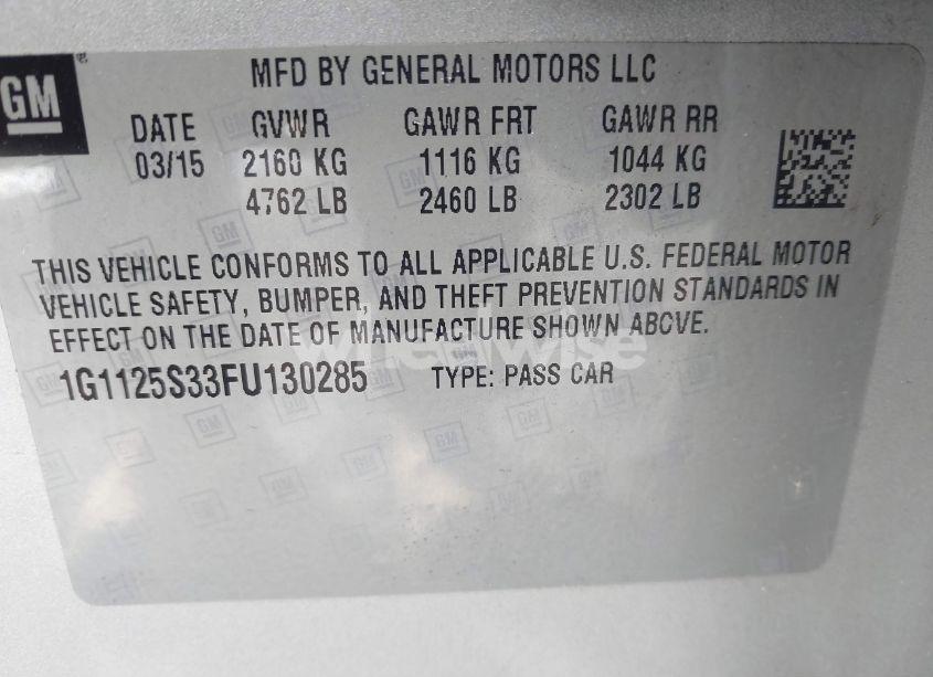 Photo 9 of 2015 Chevrolet Impala 2LT (VIN 1G1125S33FU130285)