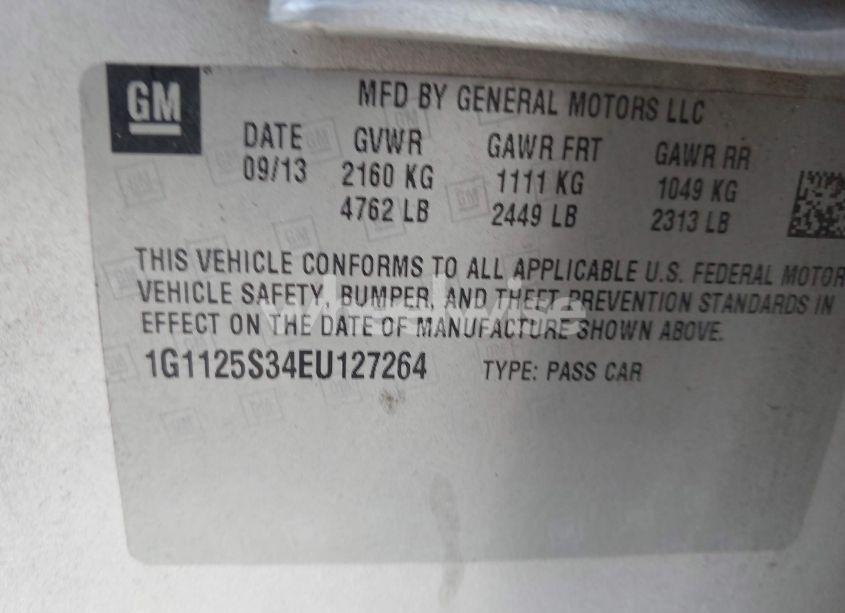 Photo 9 of 2014 Chevrolet Impala 2LT (VIN 1G1125S34EU127264)