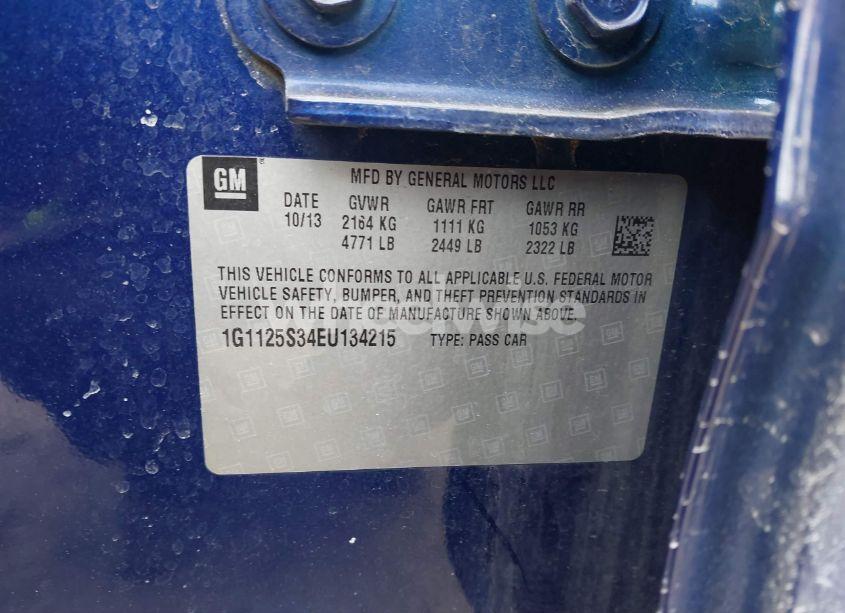 Photo 9 of 2014 Chevrolet Impala 2LT (VIN 1G1125S34EU134215)