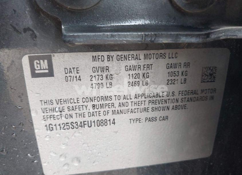 Photo 9 of 2015 Chevrolet Impala 2LT (VIN 1G1125S34FU108814)