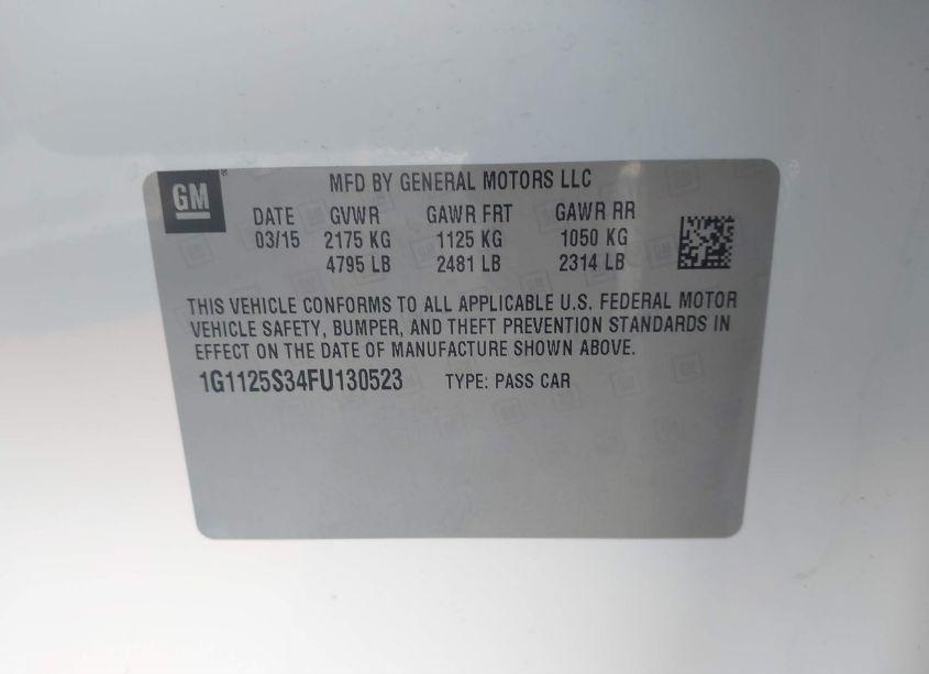Photo 9 of 2015 Chevrolet Impala 2LT (VIN 1G1125S34FU130523)
