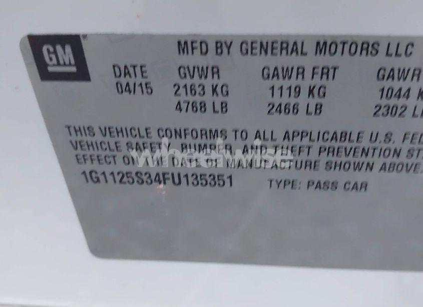 Photo 9 of 2015 Chevrolet Impala 2LT (VIN 1G1125S34FU135351)
