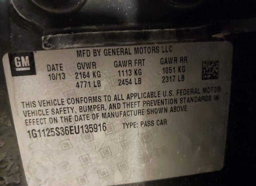 Photo 9 of 2014 Chevrolet Impala 2LT (VIN 1G1125S36EU135916)