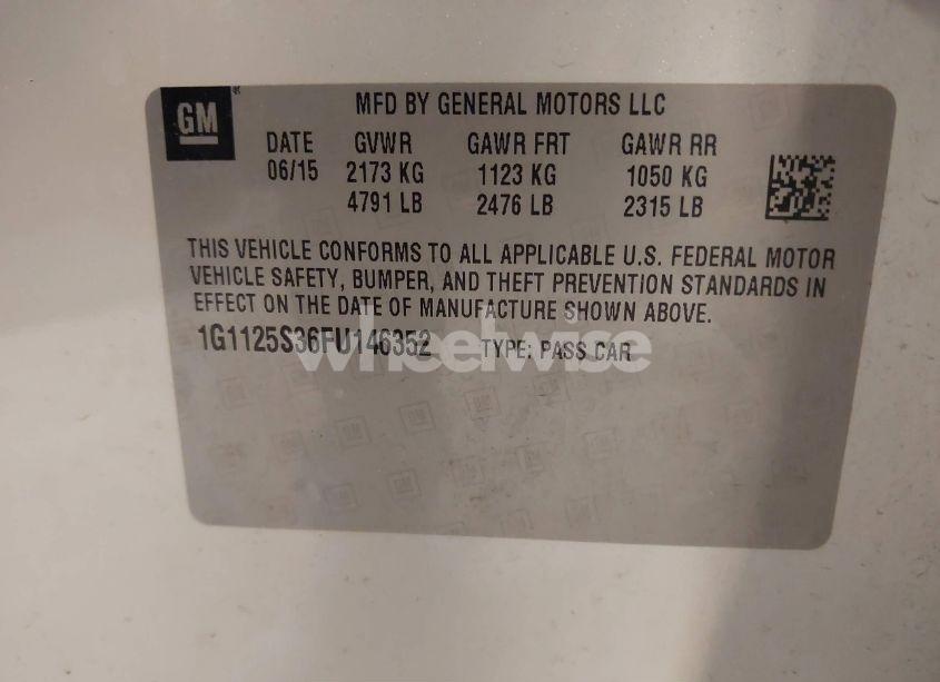 Photo 9 of 2015 Chevrolet Impala 2LT (VIN 1G1125S36FU146352)