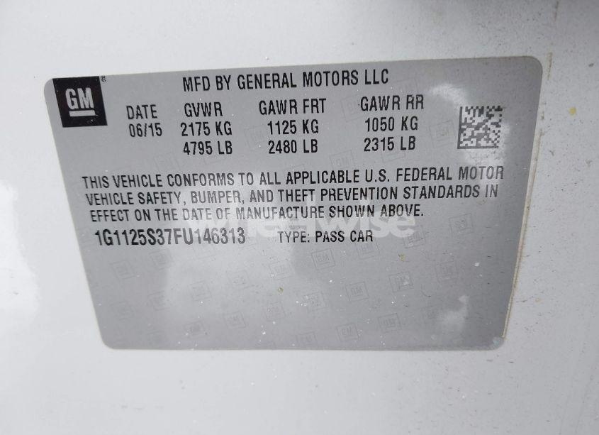 Photo 9 of 2015 Chevrolet Impala 2LT (VIN 1G1125S37FU146313)