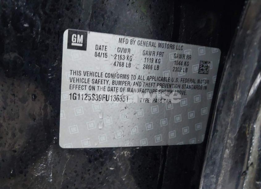 Photo 9 of 2015 Chevrolet Impala 2LT (VIN 1G1125S39FU136351)