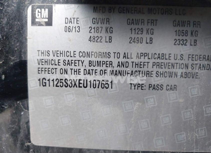 Photo 9 of 2014 Chevrolet Impala 2LT (VIN 1G1125S3XEU107651)