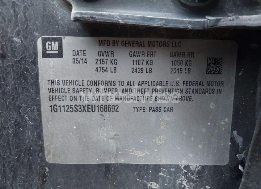 Photo 9 of 2014 Chevrolet Impala 2LT (VIN 1G1125S3XEU168692)