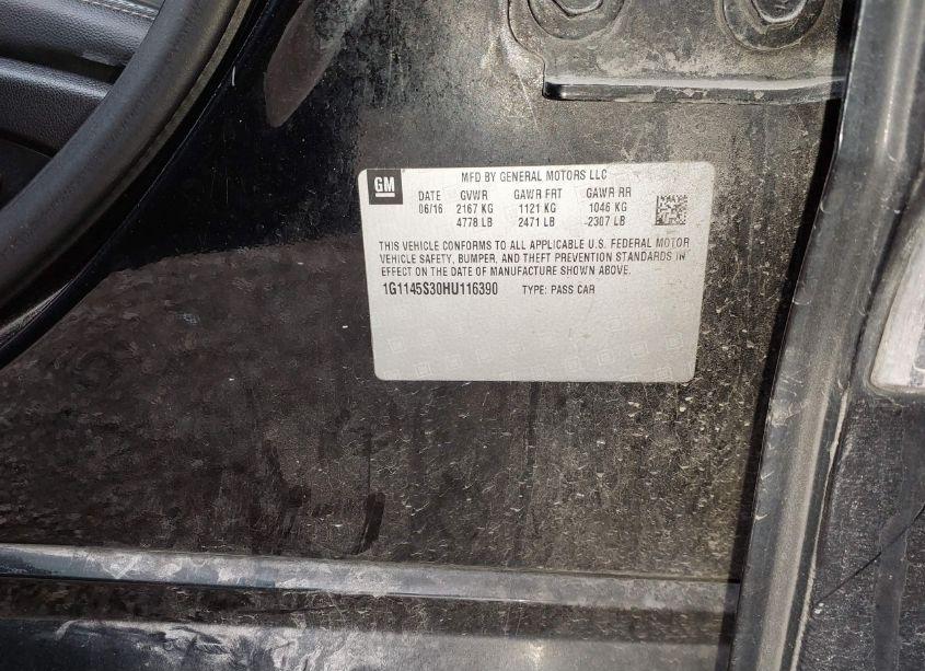 Photo 9 of 2017 Chevrolet Impala 2LZ (VIN 1G1145S30HU116390)