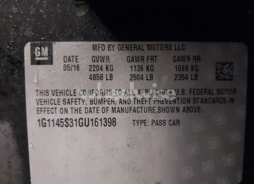 Photo 9 of 2016 Chevrolet Impala 2LZ (VIN 1G1145S31GU161398)