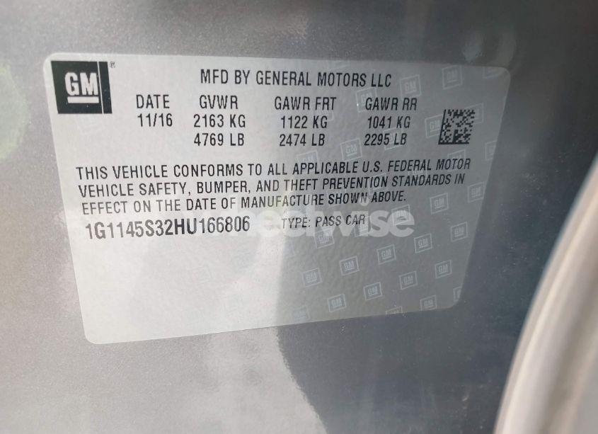 Photo 9 of 2017 Chevrolet Impala 2LZ (VIN 1G1145S32HU166806)