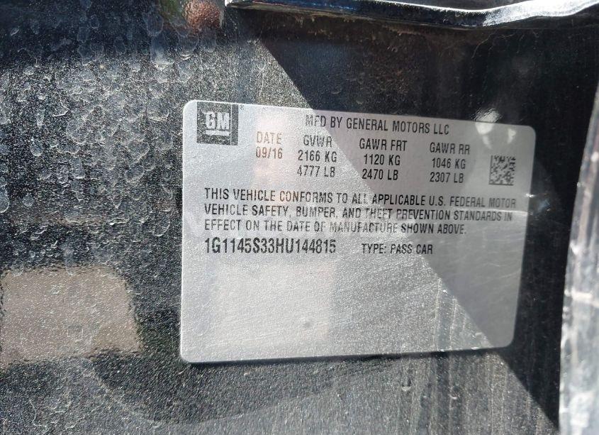 Photo 9 of 2017 Chevrolet Impala 2LZ (VIN 1G1145S33HU144815)