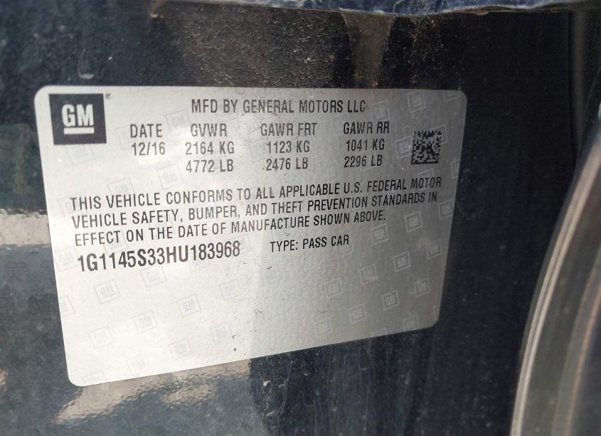 Photo 9 of 2017 Chevrolet Impala 2LZ (VIN 1G1145S33HU183968)