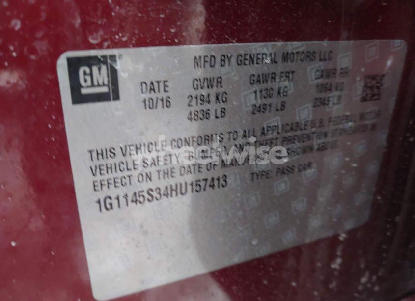 Photo 9 of 2017 Chevrolet Impala 2LZ (VIN 1G1145S34HU157413)