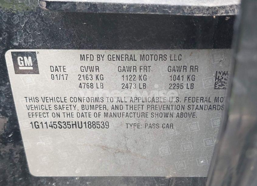 Photo 9 of 2017 Chevrolet Impala 2LZ (VIN 1G1145S35HU188539)