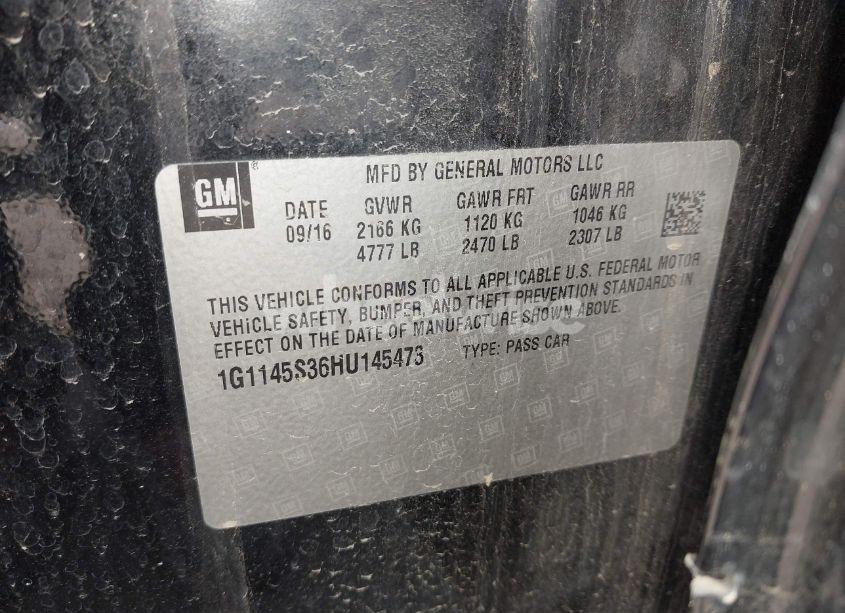 Photo 9 of 2017 Chevrolet Impala 2LZ (VIN 1G1145S36HU145473)