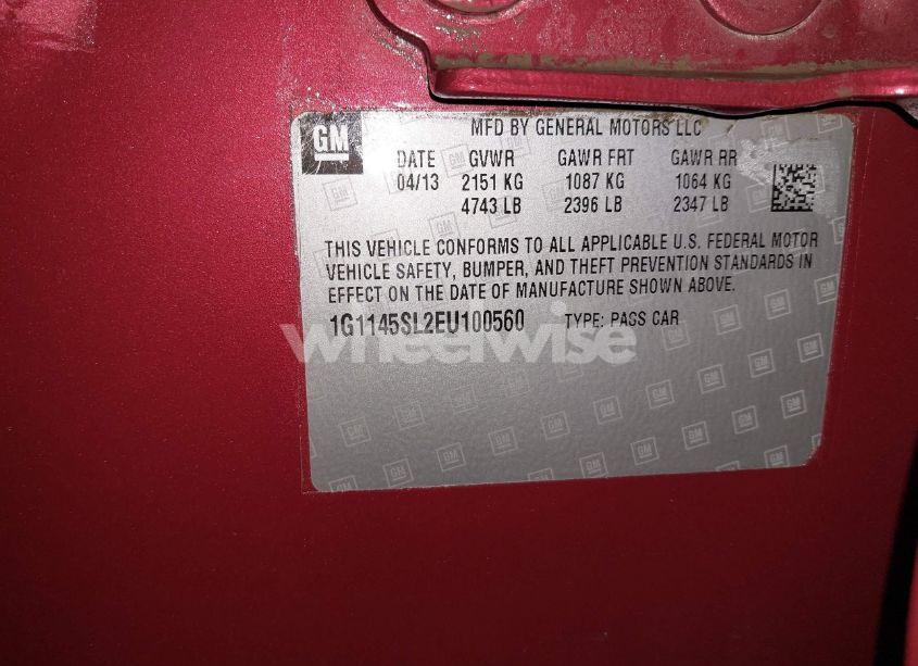 Photo 9 of 2014 Chevrolet Impala 1LZ (VIN 1G1145SL2EU100560)