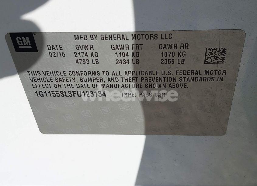 Photo 9 of 2015 Chevrolet Impala 1LZ (VIN 1G1155SL3FU123134)