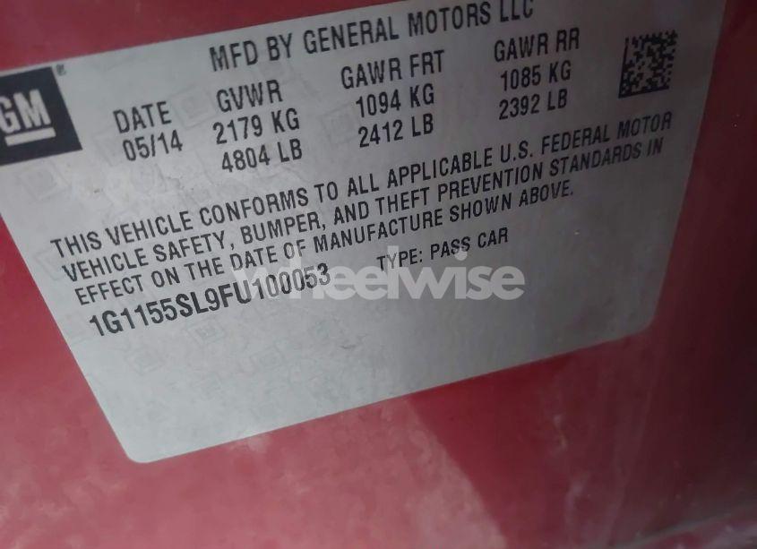 Photo 9 of 2015 Chevrolet Impala 1LZ (VIN 1G1155SL9FU100053)