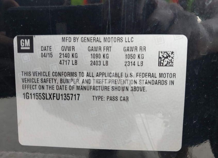 Photo 9 of 2015 Chevrolet Impala 1LZ (VIN 1G1155SLXFU135717)