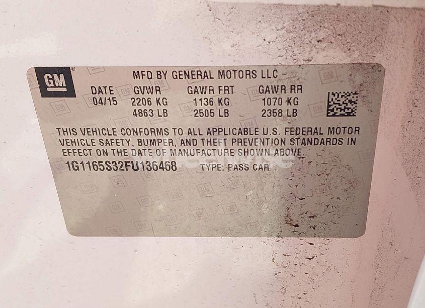 Photo 9 of 2015 Chevrolet Impala 2LZ (VIN 1G1165S32FU136468)