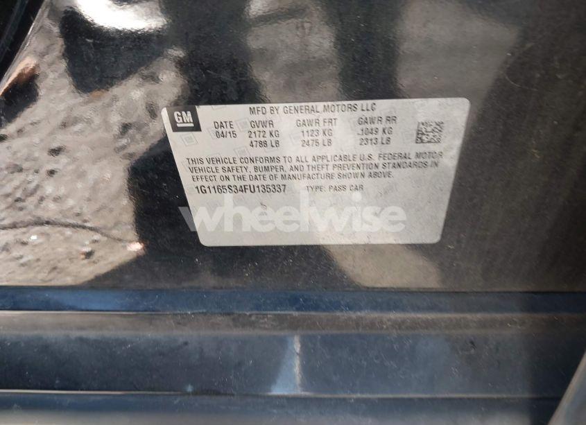 Photo 9 of 2015 Chevrolet Impala 2LZ (VIN 1G1165S34FU135337)